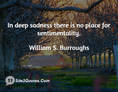 In Deep Sadness, There is No Place for Sentimentality - Sad Quotes - William S. Burroughs