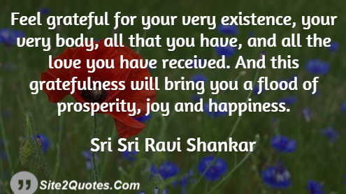 Feel Grateful for Your Very Existence - Happiness Quotes - Sri Sri Ravi Shankar